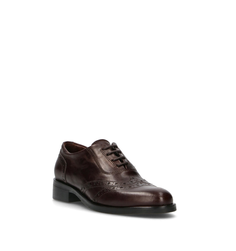 HUNDRED 100 Stringata donna marrone in pelle