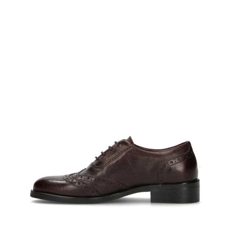 HUNDRED 100 Stringata donna marrone in pelle