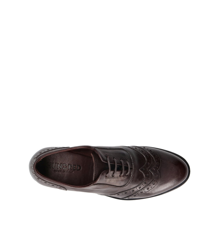HUNDRED 100 Stringata donna marrone in pelle