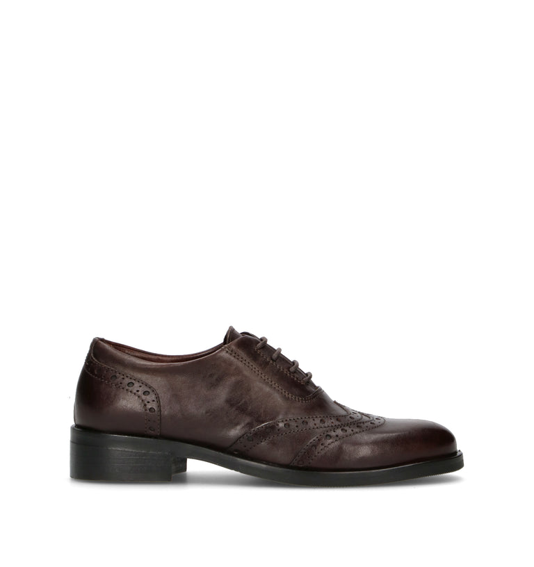 HUNDRED 100 Stringata donna marrone in pelle