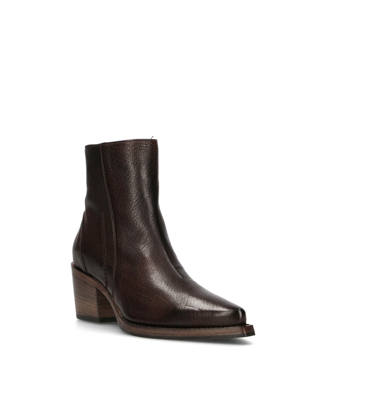 HUNDRED 100 Tronchetto donna marrone in pelle