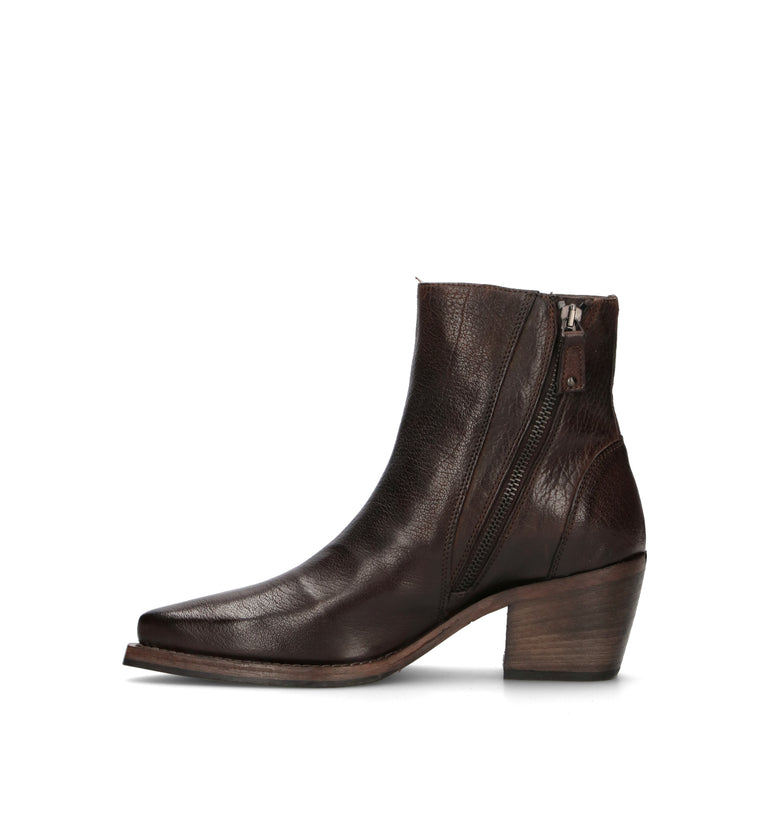 HUNDRED 100 Tronchetto donna marrone in pelle