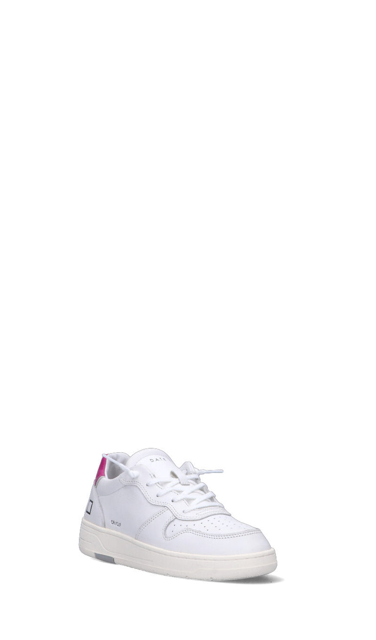 D.A.T.E. COURT CALF Sneaker donna bianca/fucsia in pelle