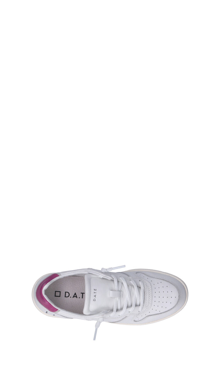 D.A.T.E. COURT CALF Sneaker donna bianca/fucsia in pelle