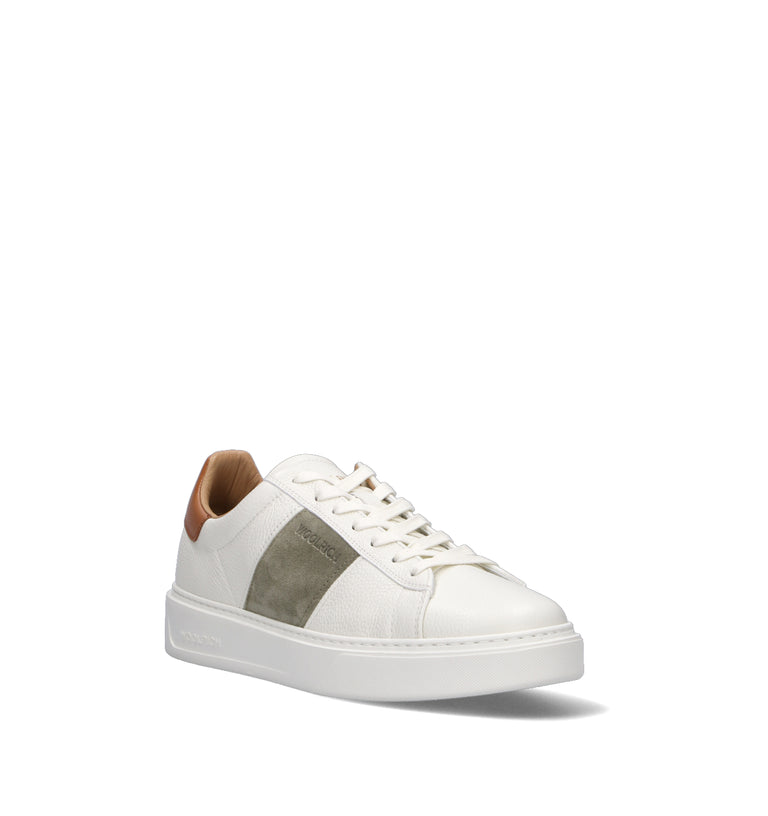 WOOLRICH Sneaker uomo bianca/marrone in pelle