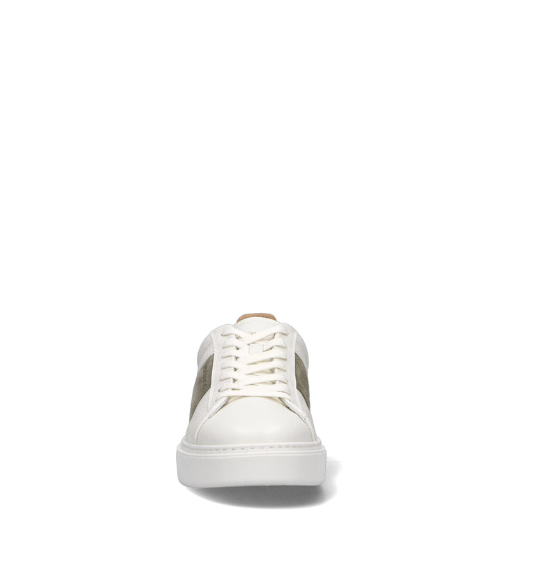 WOOLRICH Sneaker uomo bianca/marrone in pelle