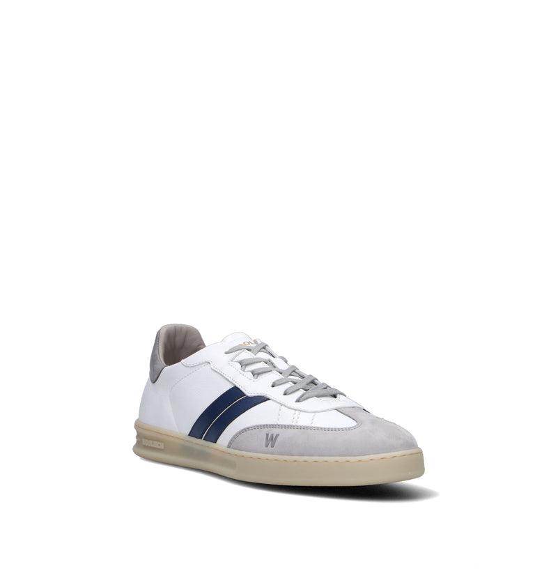 WOOLRICH Sneaker uomo bianca/grigia in pelle