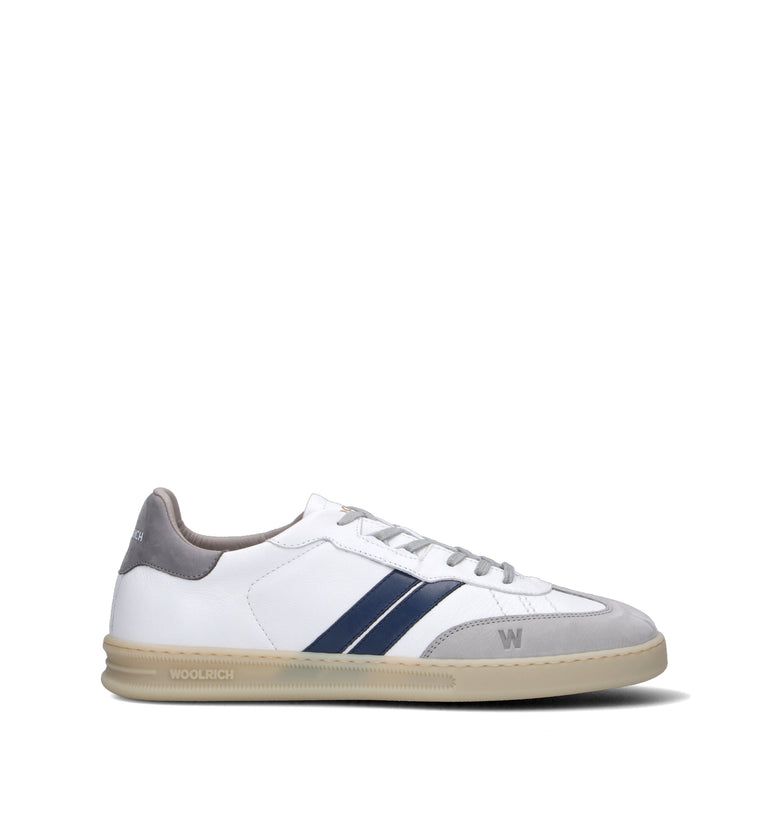 WOOLRICH Sneaker uomo bianca/grigia in pelle