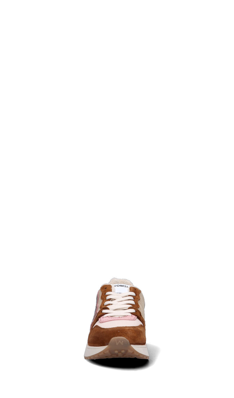 WOMSH Sneaker donna marrone/beige in pelle