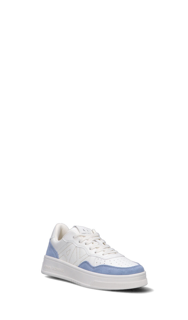 ARMANI EXCHANGE Sneaker donna bianca/azzurra in pelle