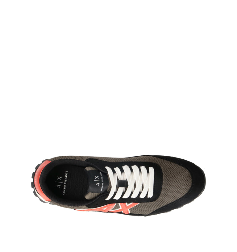 ARMANI EXCHANGE Sneaker uomo nera/arancio