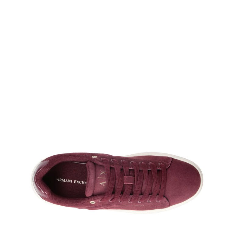 ARMANI EXCHANGE Sneaker donna bordeaux in suede