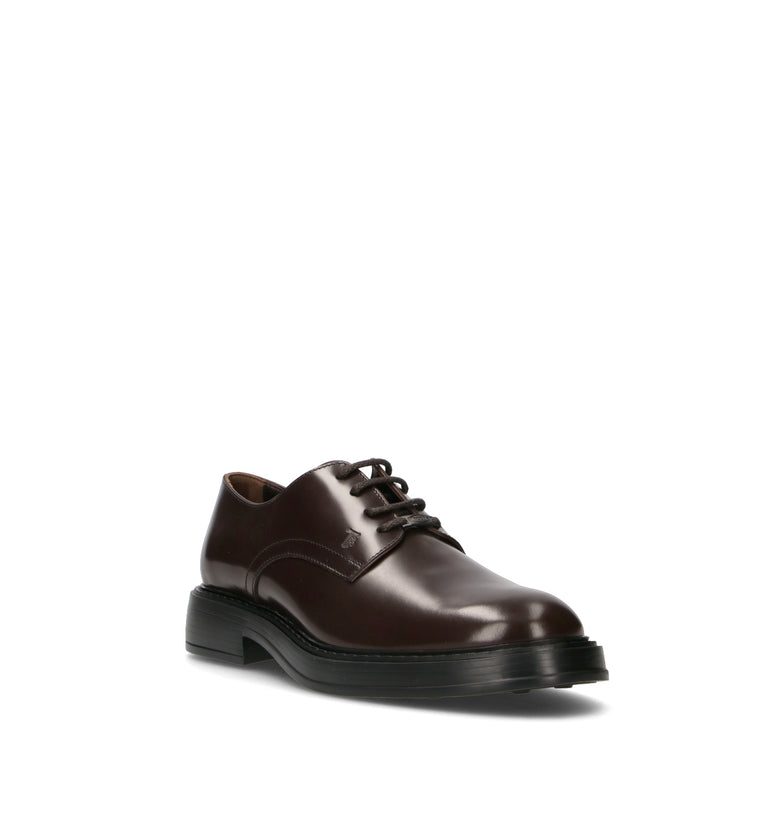 TODS Stringata uomo marrone in pelle
