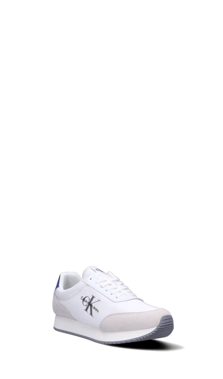 CALVIN KLEIN JEANS Sneaker uomo bianca, blu e grigia in suede