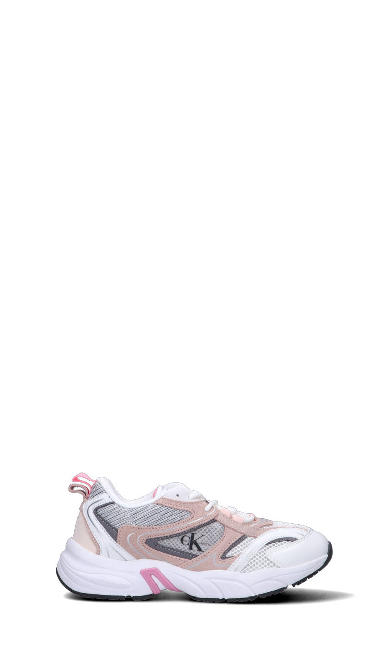 CALVIN KLEIN JEANS Sneaker donna bianca/rosa in pelle