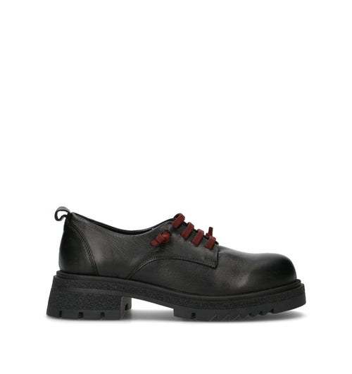 BUENO Stringata donna nera in pelle