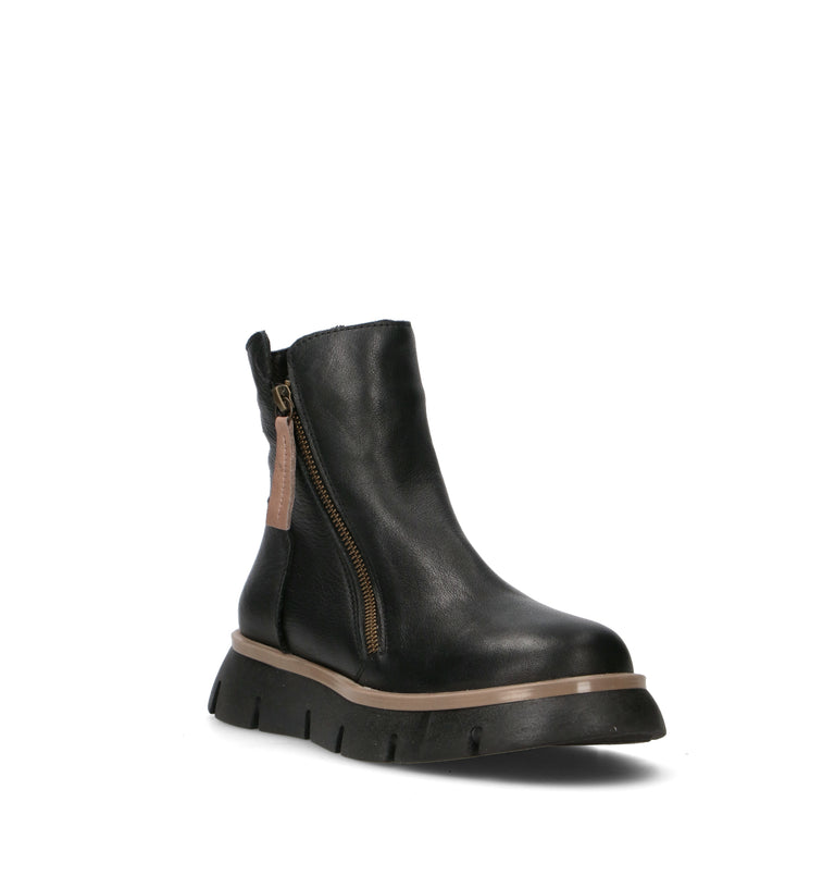BUENO Tronchetto donna nero in pelle