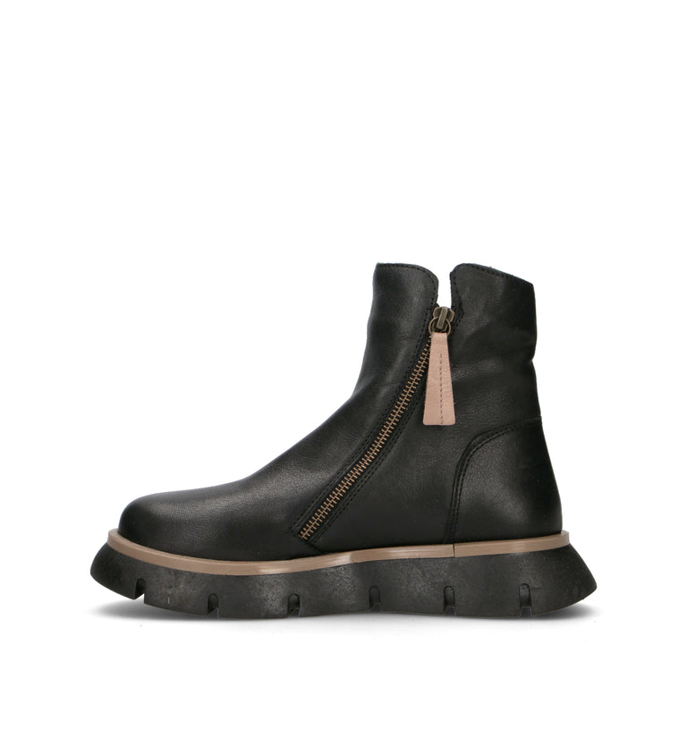 BUENO Tronchetto donna nero in pelle