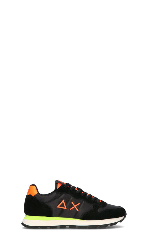 SUN68 Sneaker uomo nera/arancio in suede