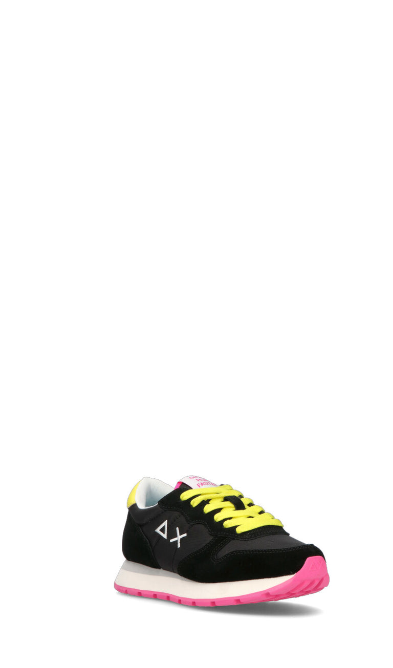 SUN68 Sneaker donna nera/gialla in pelle