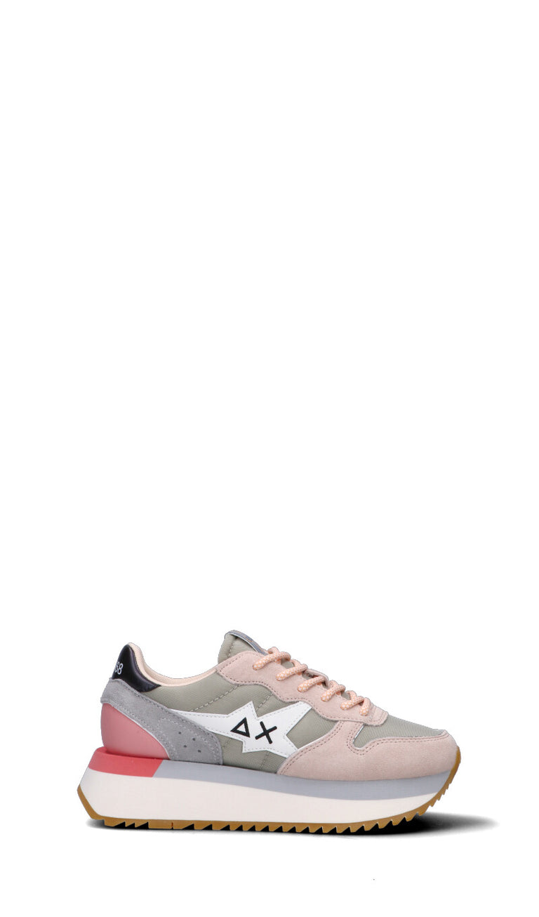 SUN68 Sneaker donna grigia/rosa/bianca/nera in suede