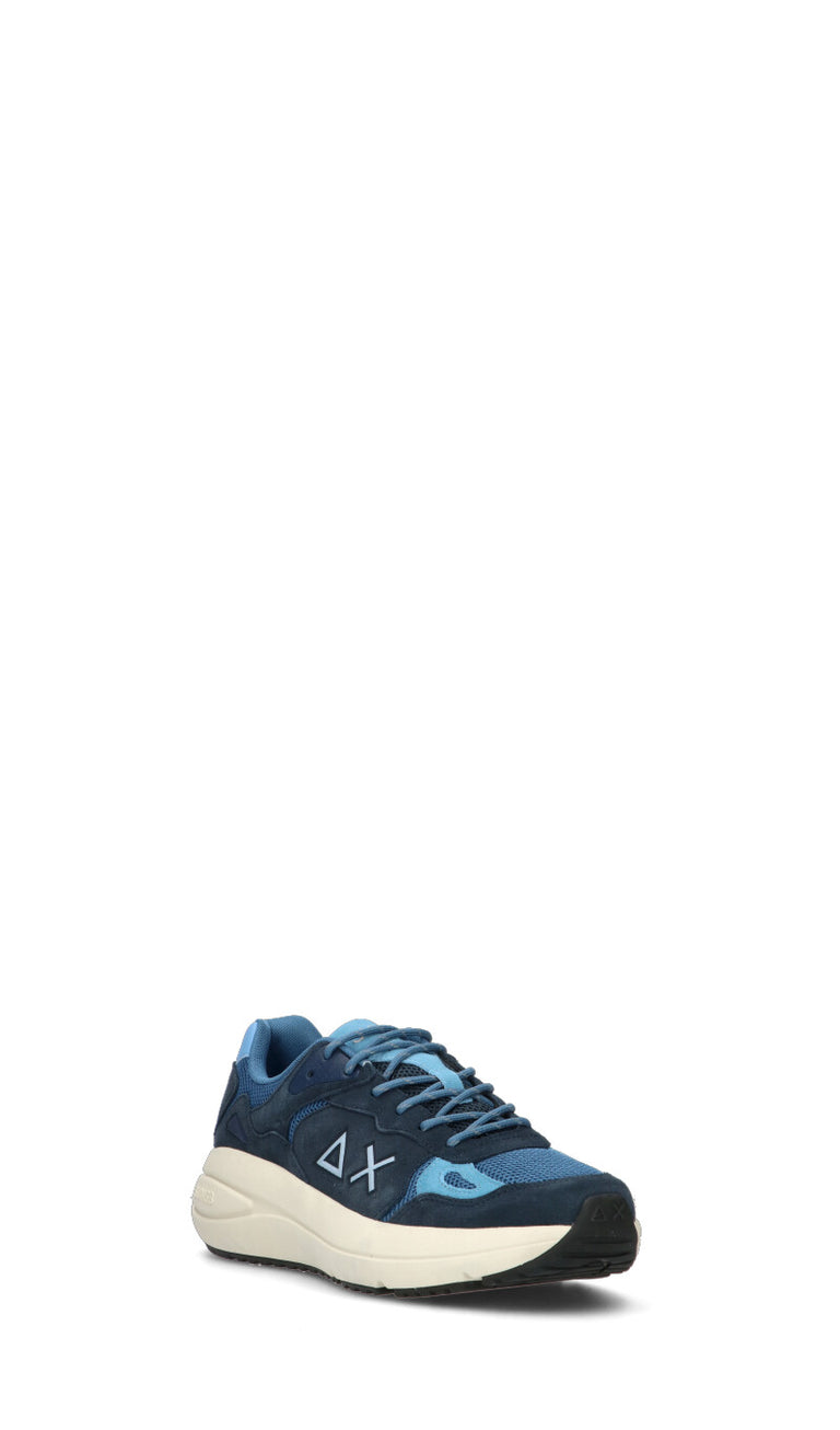 SUN68 Sneaker uomo blu in suede
