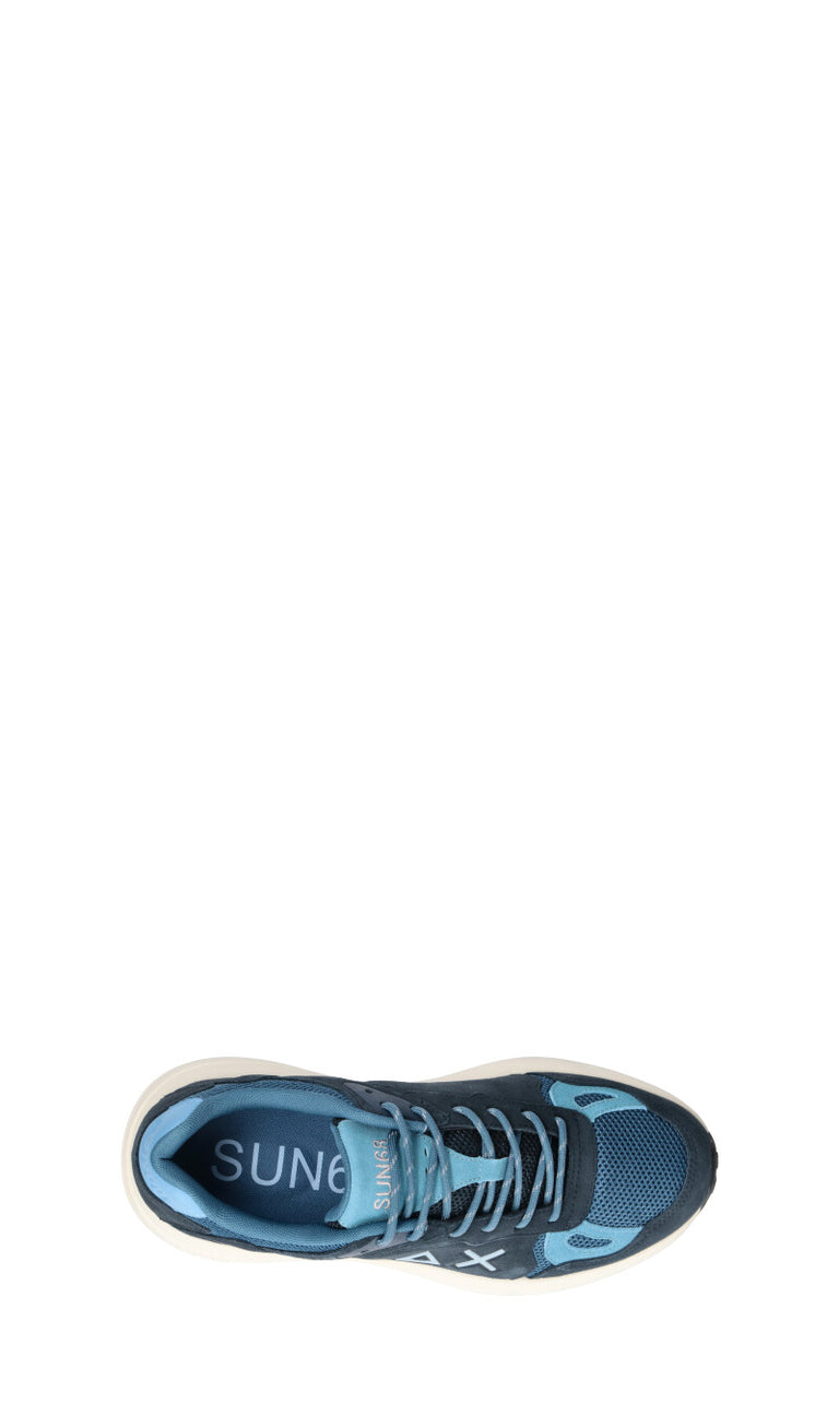 SUN68 Sneaker uomo blu in suede