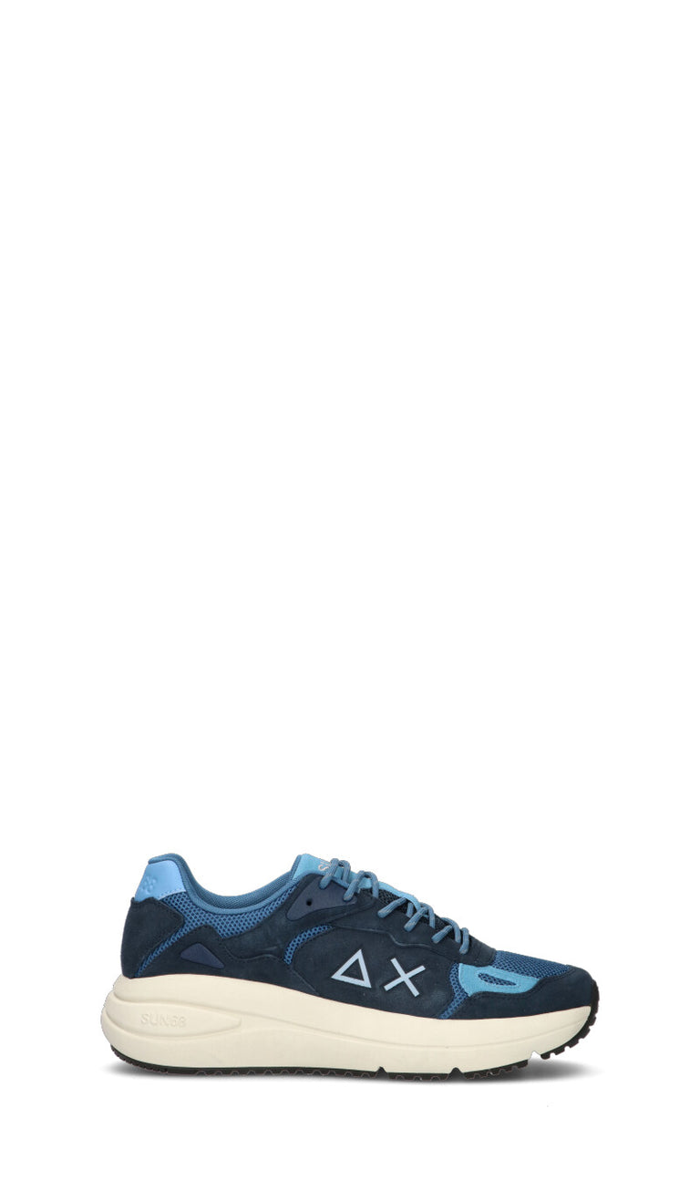 SUN68 Sneaker uomo blu in suede