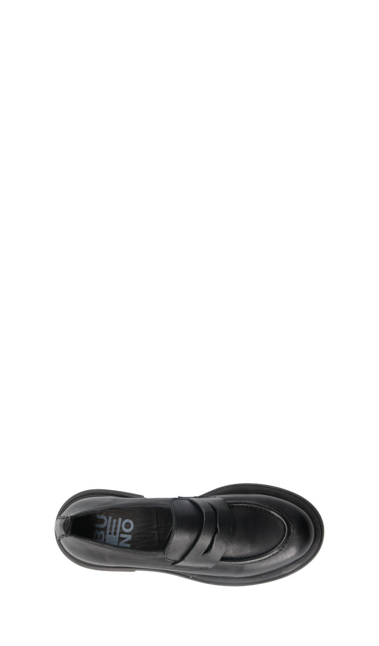 BUENO Mocassino donna nero in pelle