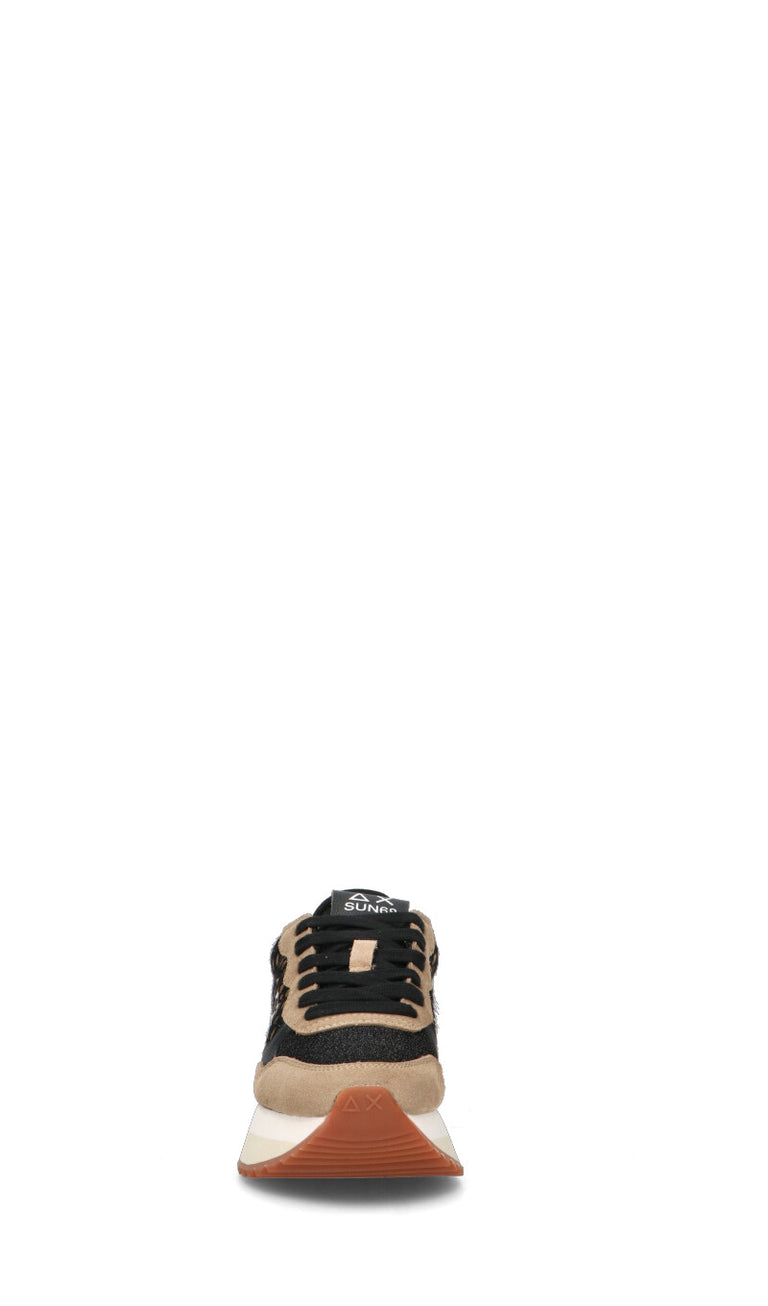SUN68 Sneaker donna nera/beige in suede