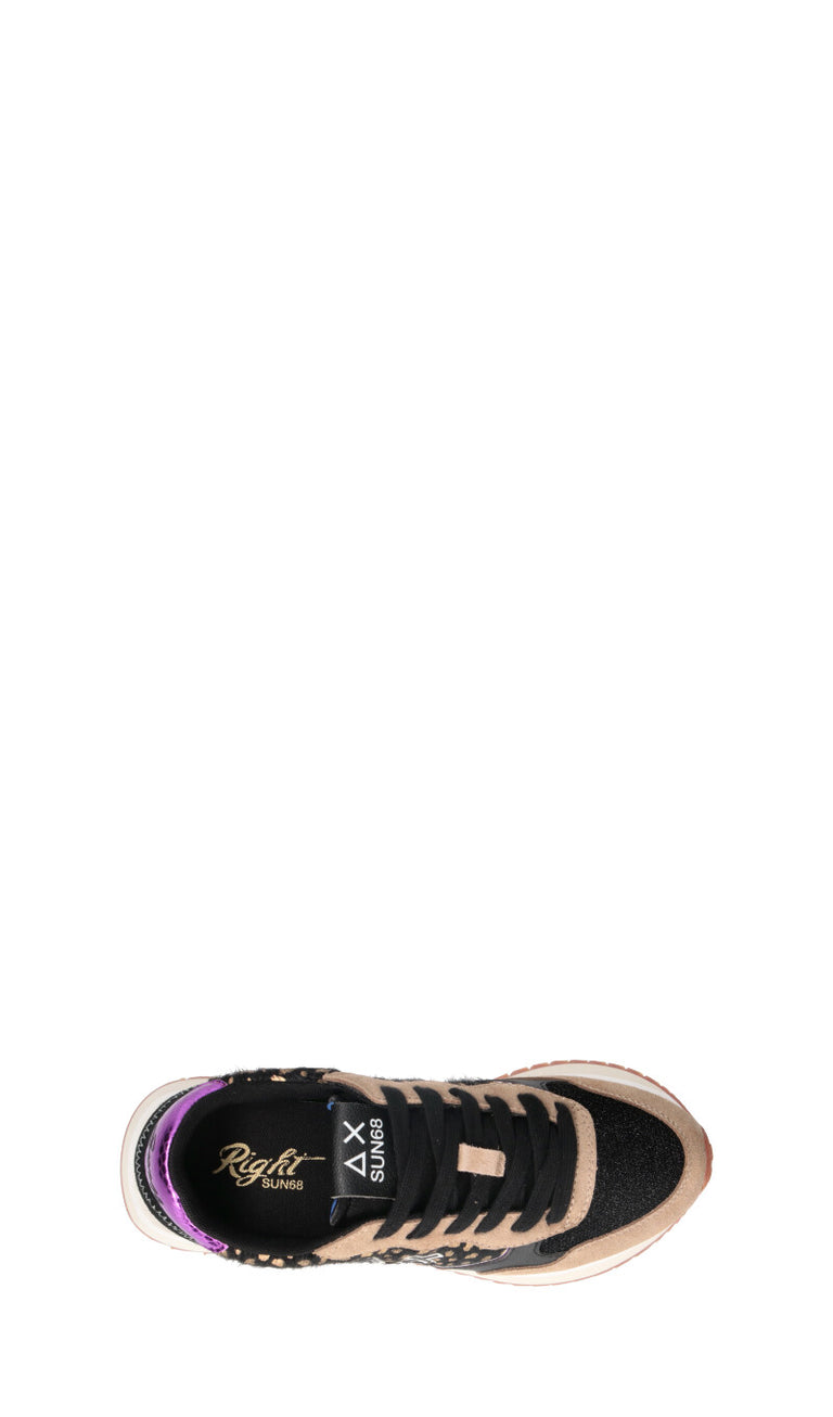 SUN68 Sneaker donna nera/beige in suede