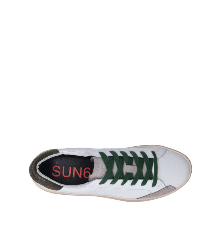 SUN68 Sneaker uomo bianca in pelle