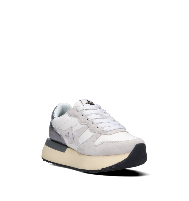 SUN68 Sneaker donna bianca/argento