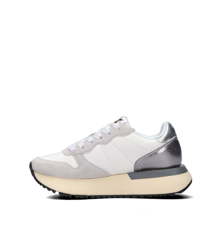 SUN68 Sneaker donna bianca/argento