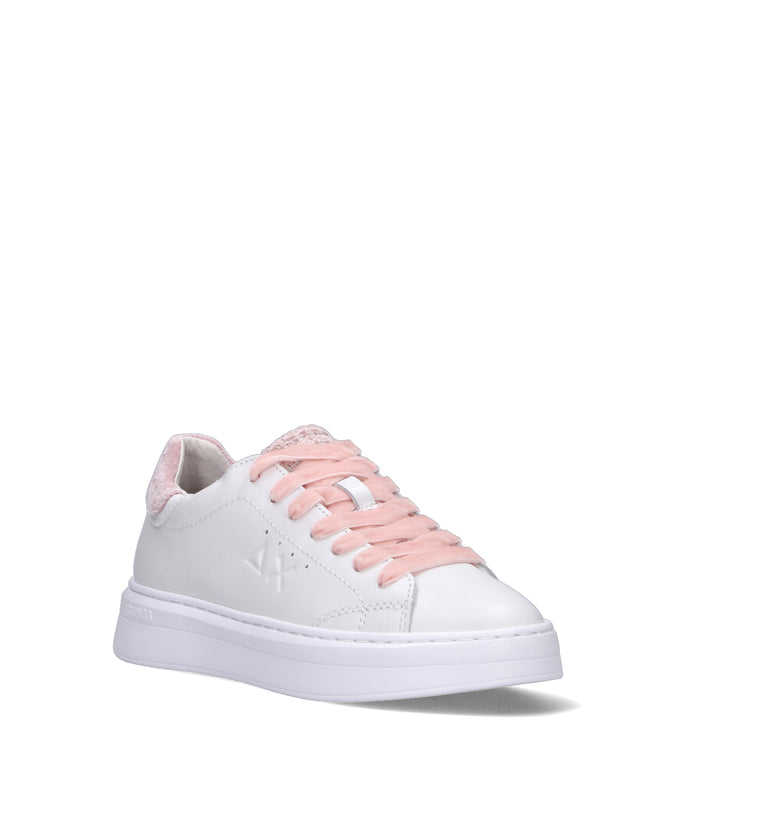 SUN68 Sneaker donna bianca/rosa in pelle