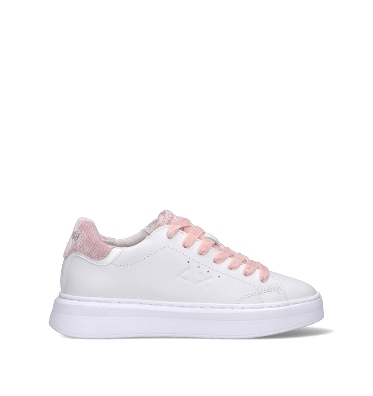 SUN68 Sneaker donna bianca/rosa in pelle