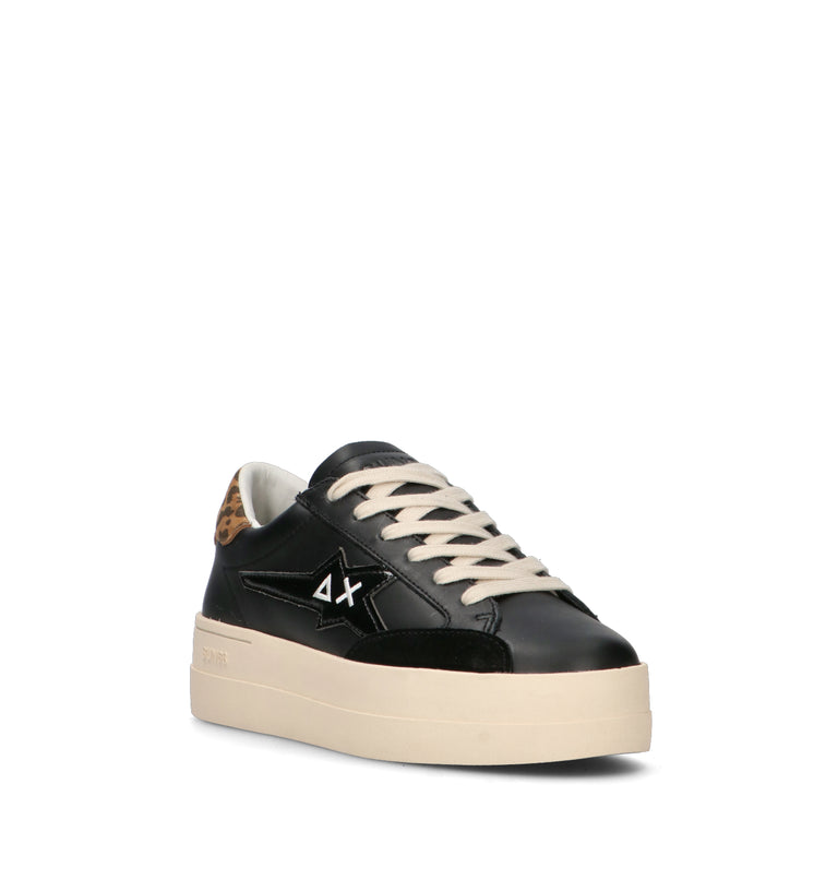 SUN68 Sneaker donna nera in pelle