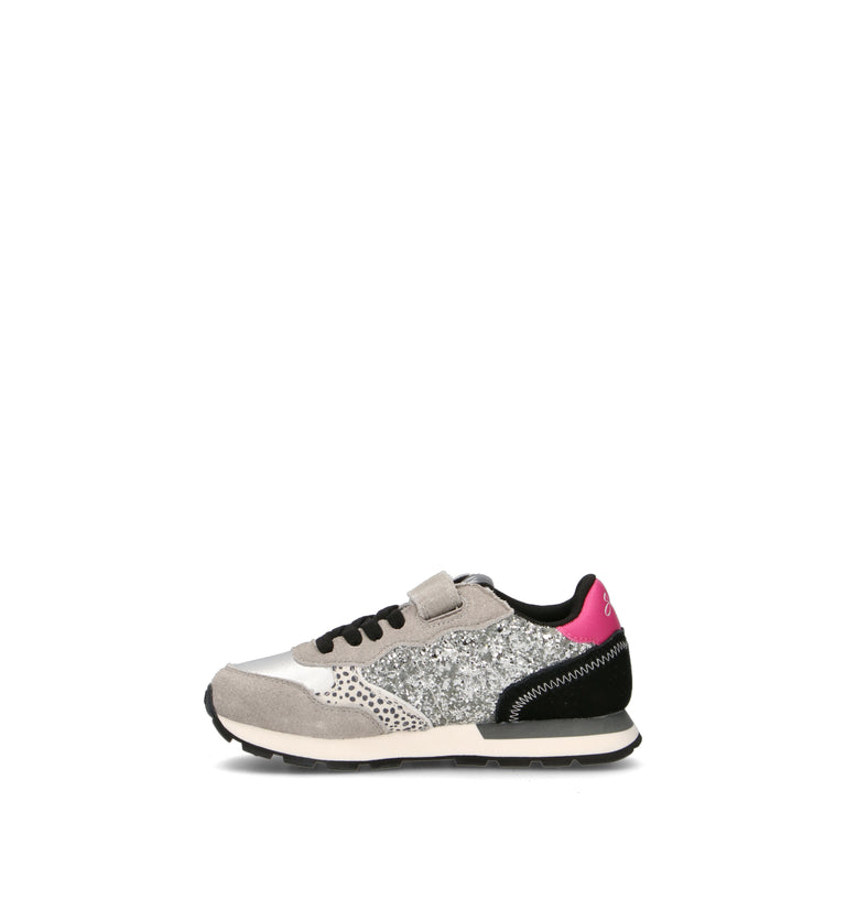 SUN68 Sneaker bimba argento