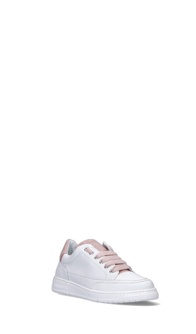 CANDICE COOPER. Sneaker donna bianca/rosa in pelle