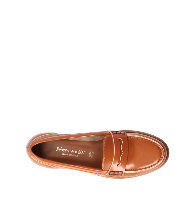 REBECCA VAN DIK Mocassino donna cuoio