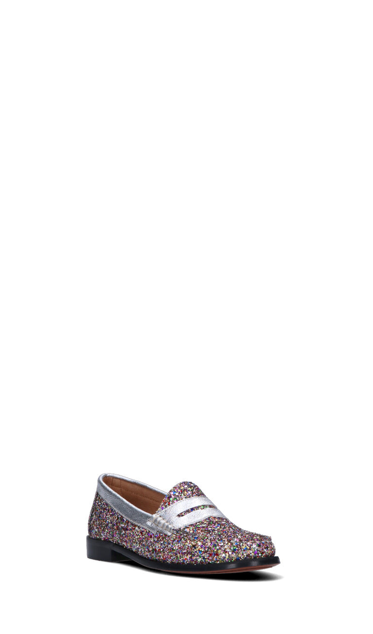PHIL MELVIS Mocassino donna argento in pelle