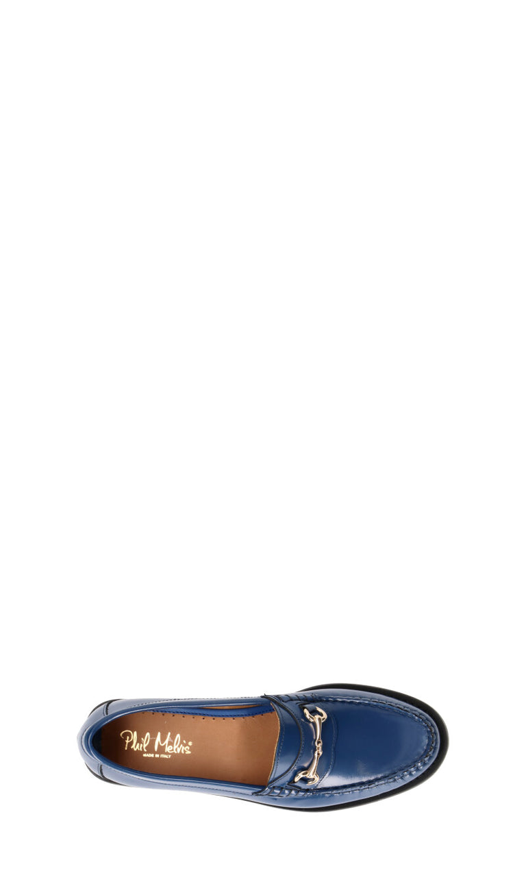 PHIL MELVIS Mocassino donna blu in pelle