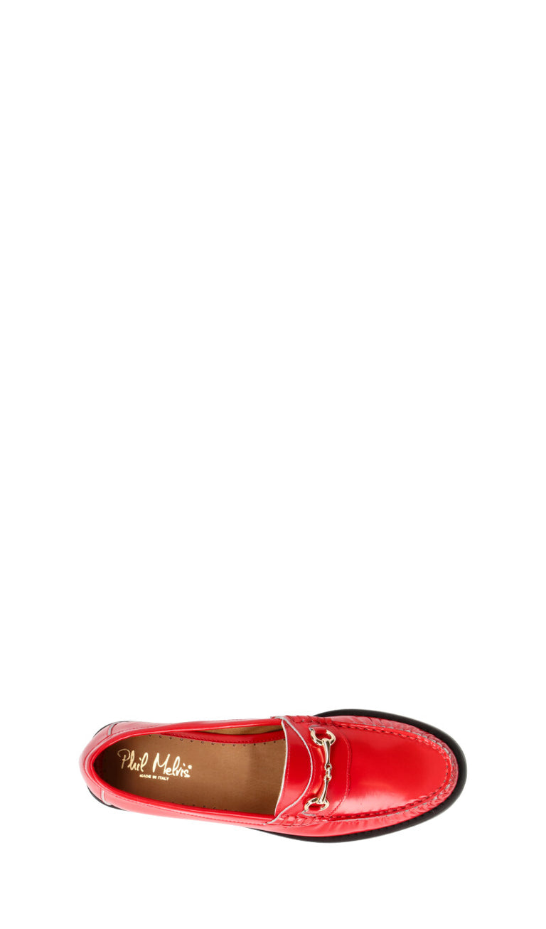PHIL MELVIS Mocassino donna rosso in pelle