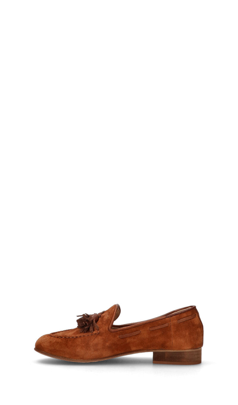RABARBARO Mocassino donna marrone in suede