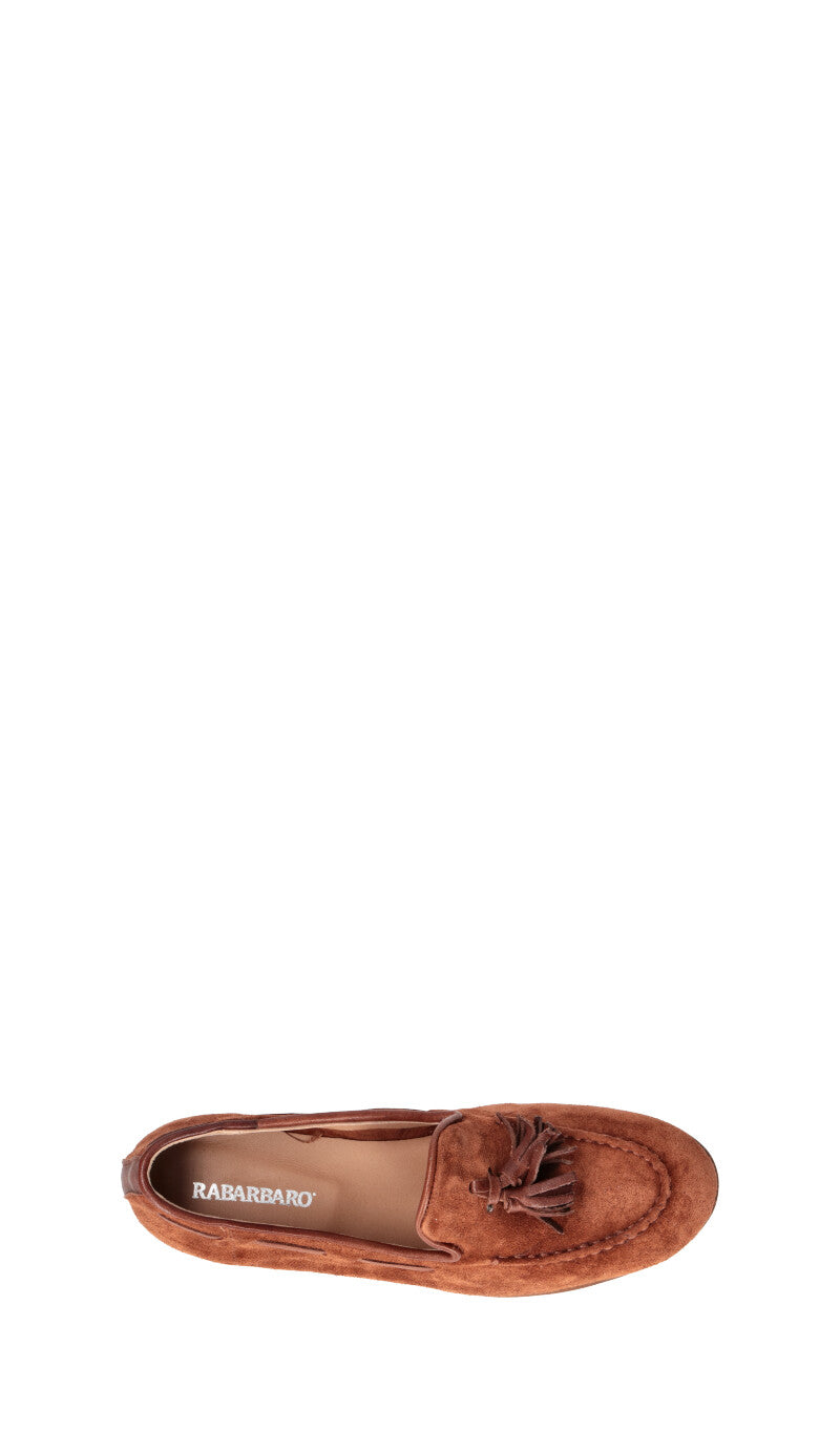 RABARBARO Mocassino donna marrone in suede