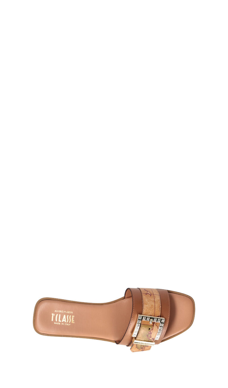 ALVIERO MARTINI Ciabatta donna marrone in pelle