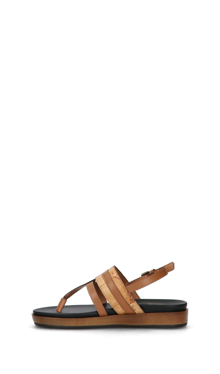 ALVIERO MARTINI Sandalo donna marrone in pelle