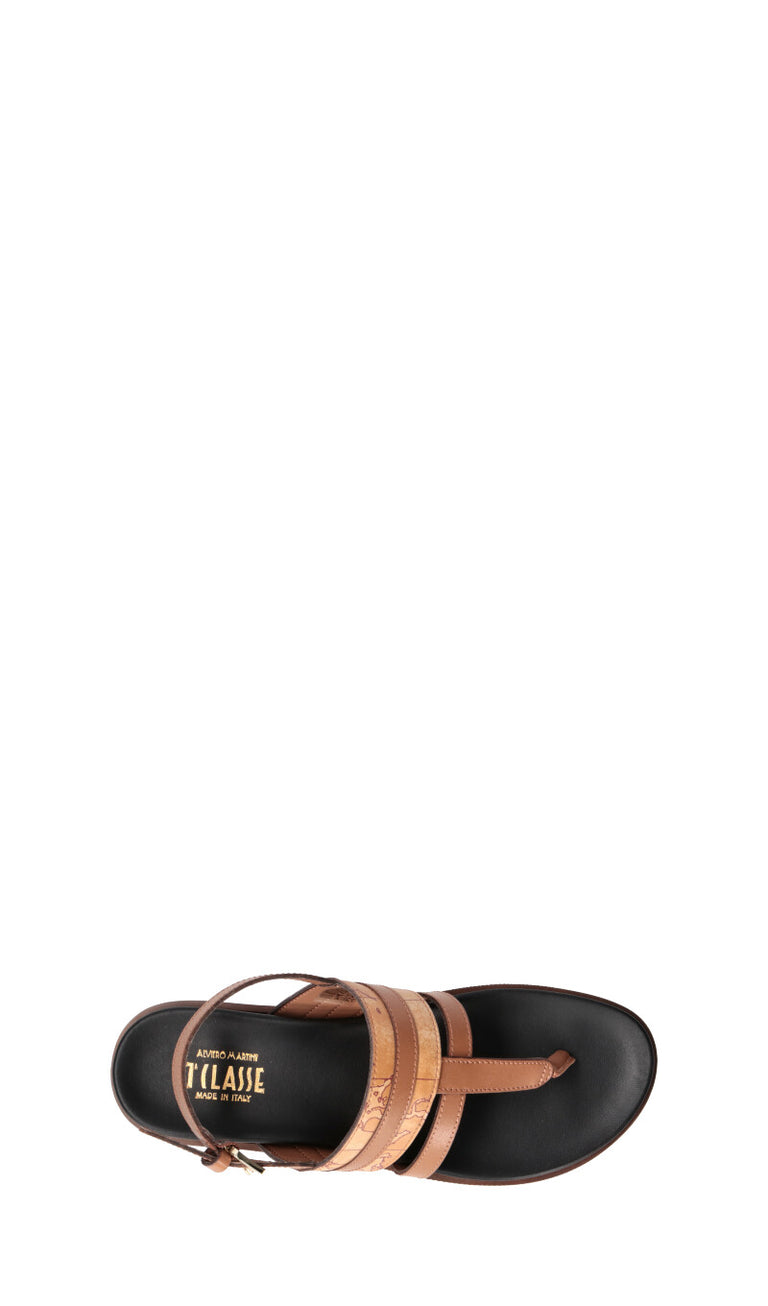 ALVIERO MARTINI Sandalo donna marrone in pelle