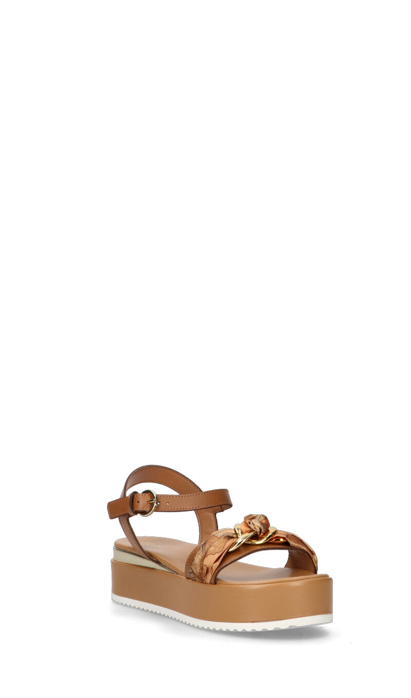 ALVIERO MARTINI Sandalo donna marrone in pelle