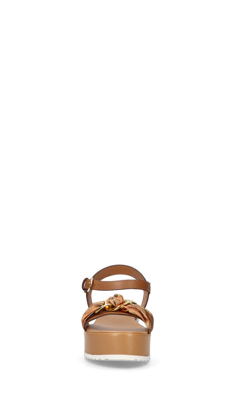 ALVIERO MARTINI Sandalo donna marrone in pelle
